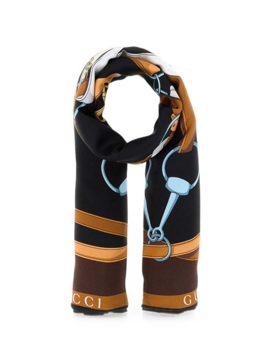 26FW 구찌 이퀘스트리안 로고 스카프 868465 3G0012560 BROWN BLACK