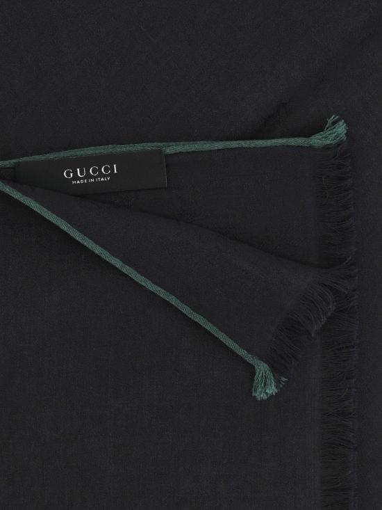 26FW 구찌 GG 울 실크 자카드 스카프 870543 4GAK31066 DARK GREEN - GUCCI