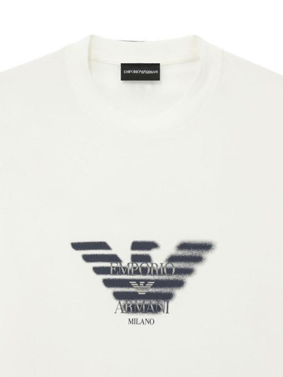 26FW 엠포리오 아르마니 반팔 티셔츠 EM006765 AF10017U0003 Snow White - EMPORIO ARMANI
