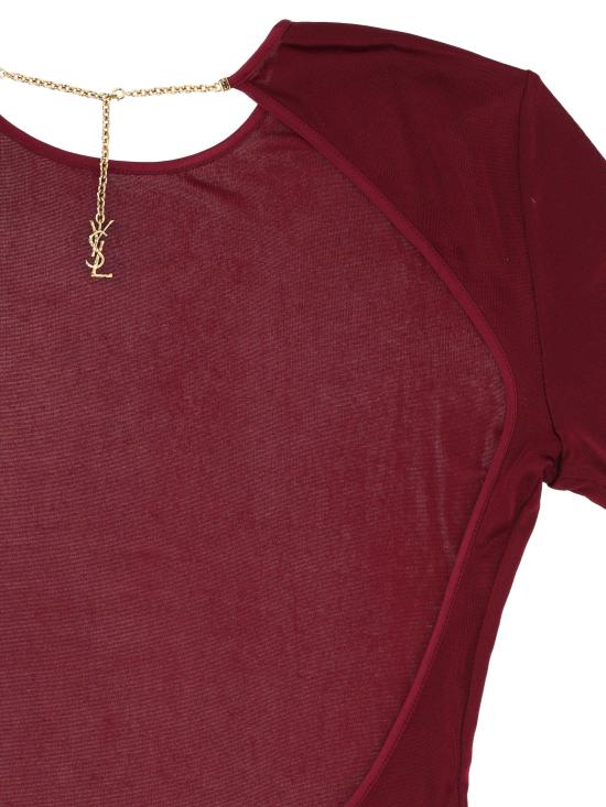 26FW 생로랑 바디수트 티셔츠 876794 Y38DS5860 Bordeaux - SAINT LAURENT