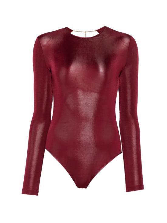 26FW 생로랑 바디수트 티셔츠 876794 Y38DS5860 Bordeaux