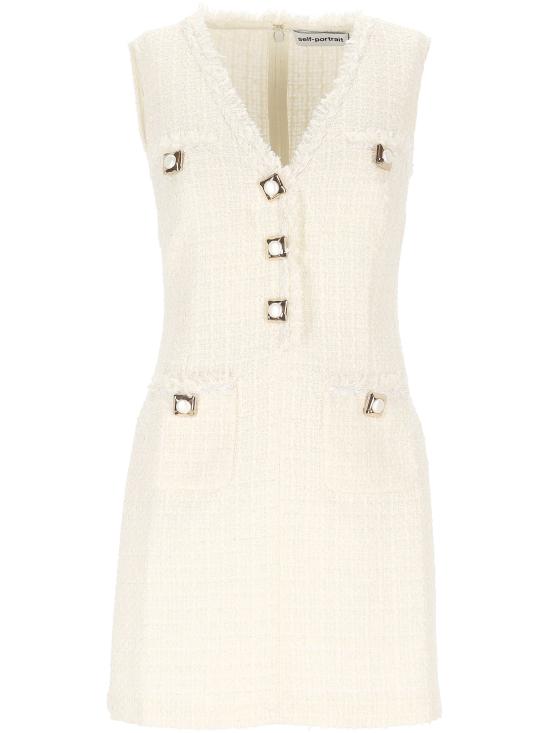 26FW 셀프 포트레이트 미디 원피스 PF26 005SC CREAM