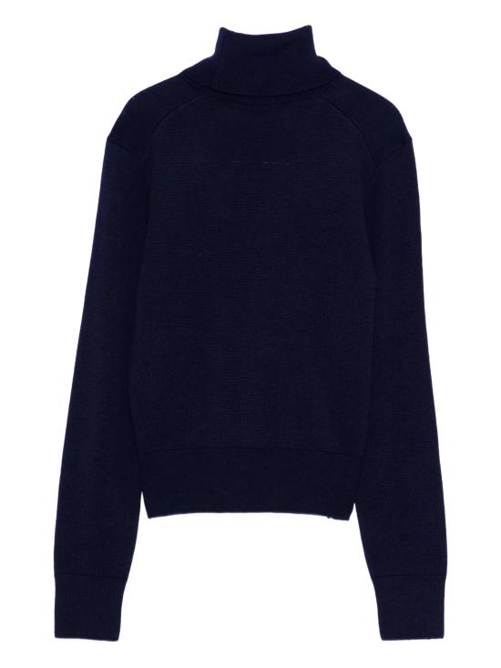 26FW 아미 스몰 하트 로고 울 터틀넥 스웨터 FKS827 001414 Navy Blue Red - AMI