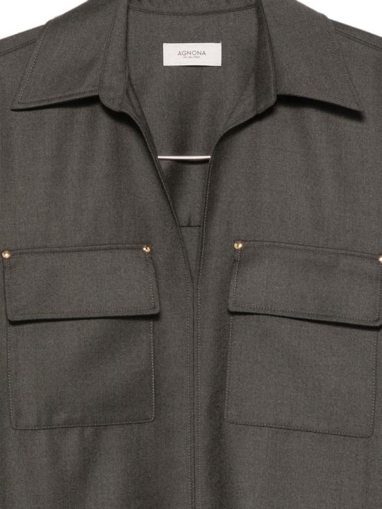 26FW 아뇨나 셔츠 TD1202Y U1142E73 DARK GREEN OLIVE - AGNONA