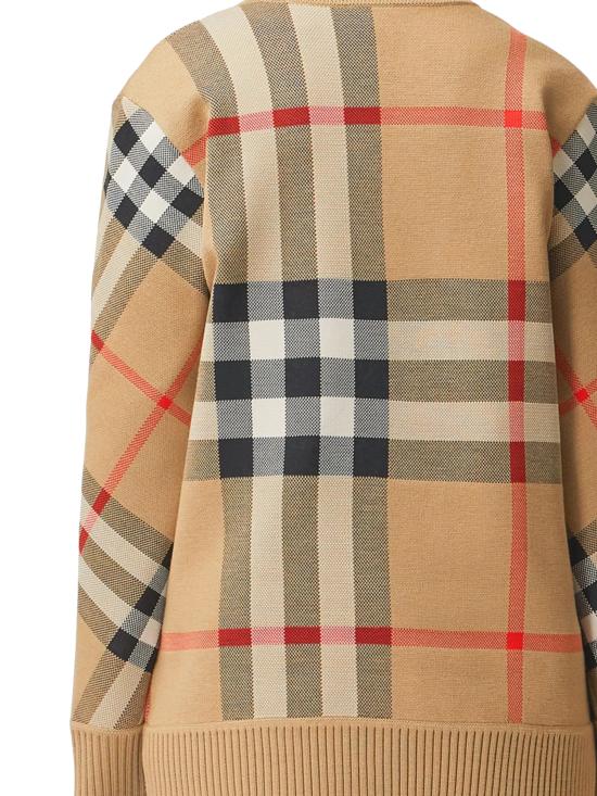 26FW 버버리 오버사이즈 핏 체크 울 블렌드 가디건 8039153 X ARCHIVE BEIGE - BURBERRY