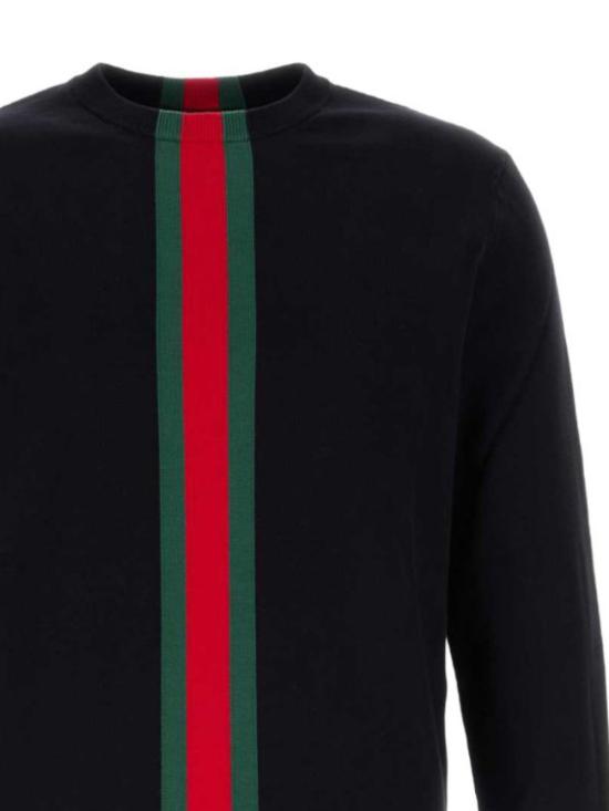 26FW 구찌 웹 인타르시아 니트 코튼 스웨터 875177 XKFPC4152 GREEN RED - GUCCI