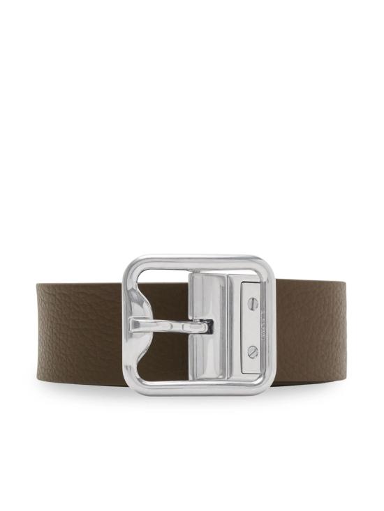 26FW 버버리 리버시블 B 버클 체크 레더 벨트 8092046 X SAND MILITARY SILVER - BURBERRY