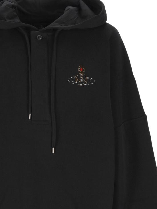 26FW 비비안웨스트우드 ORB 자수 배트윙 후드 2I01000U J00ASN401 Black - VIVIENNE WESTWOOD