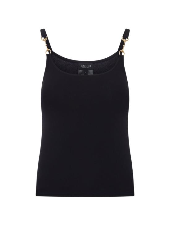 26FW 구찌 홀스빗 비스코스 크레이프 저지 탑 872686 XUAPP1000 BLACK