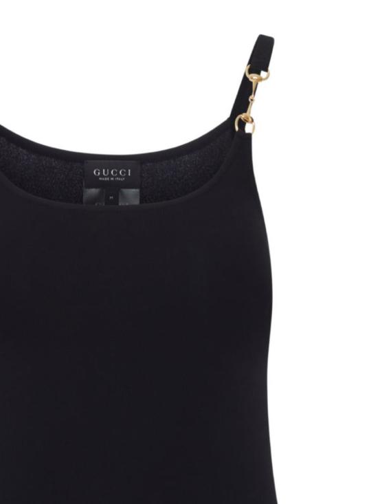 26FW 구찌 홀스빗 비스코스 크레이프 저지 탑 872686 XUAPP1000 BLACK - GUCCI