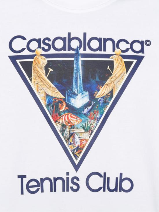 26FW 카사블랑카 반팔 티셔츠 MAW26JTS00108 MONDE PERDU TENNIS CLUB ICON Bright white - CASABLANCA