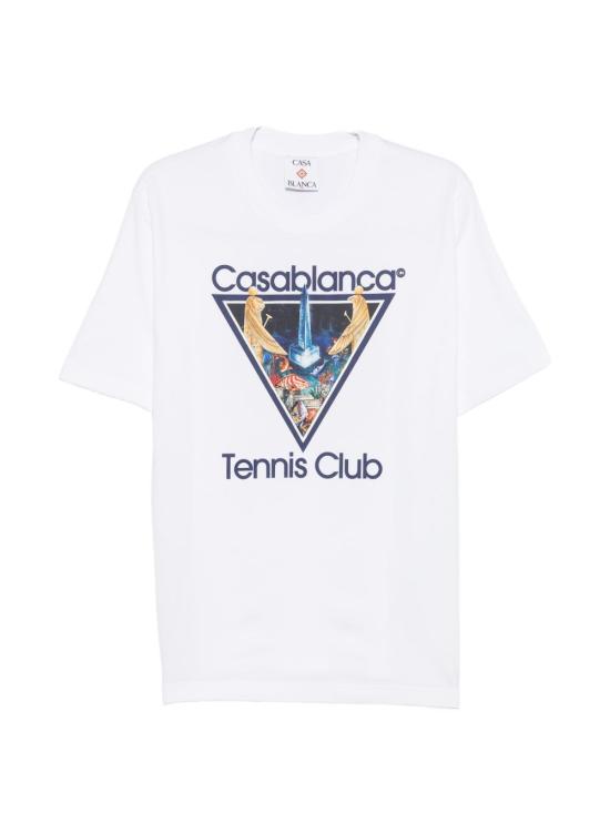 26FW 카사블랑카 반팔 티셔츠 MAW26JTS00108 MONDE PERDU TENNIS CLUB ICON Bright white