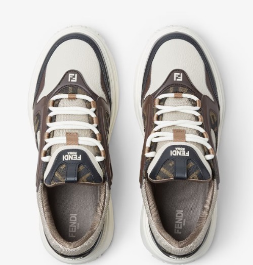 26FW 펜디 포스 스니커즈 7E1728 AU20F1T29 NERO LATTE BEIGE - FENDI