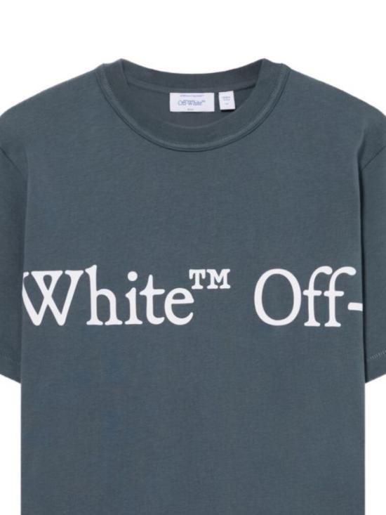26FW 오프화이트 반팔 티셔츠 44MAA16MF26J00G 460 DARK SLATE - OFF WHITE