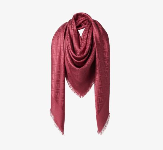 26FW 펜디 오가닉 실크 울 FF 숄 FXT069 AJW7F0GGG Red - FENDI