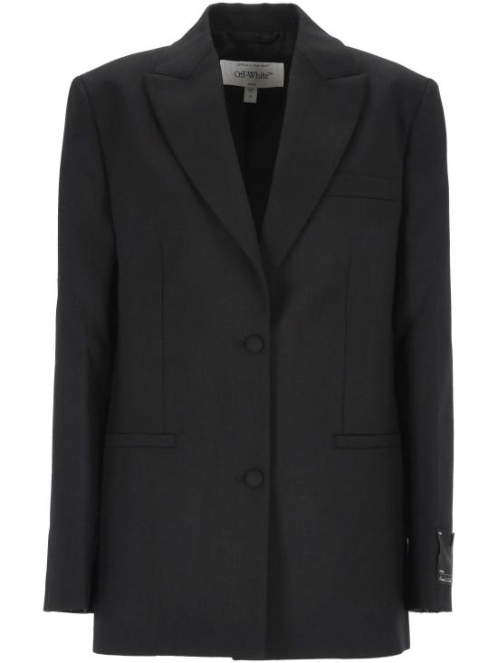 26FW 오프화이트 수트 자켓 2FG00636T W003 BLACK WHITE