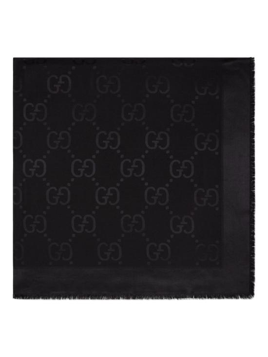 26FW 구찌 GG 자카드 실크 울 숄 663671 3GC431000 BLACK