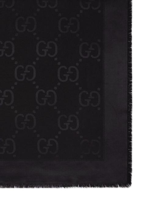 26FW 구찌 GG 자카드 실크 울 숄 663671 3GC431000 BLACK - GUCCI