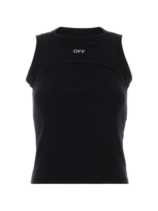 26FW 오프화이트 민소매 티셔츠 2FA00673T W003 BLACK WHITE