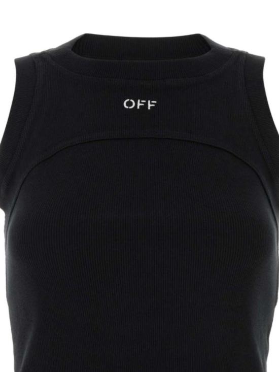 26FW 오프화이트 민소매 티셔츠 2FA00673T W003 BLACK WHITE - OFF WHITE