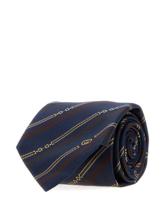 26FW 구찌 넥타이 874114 4E0094174 NAVY BLUE RED - GUCCI