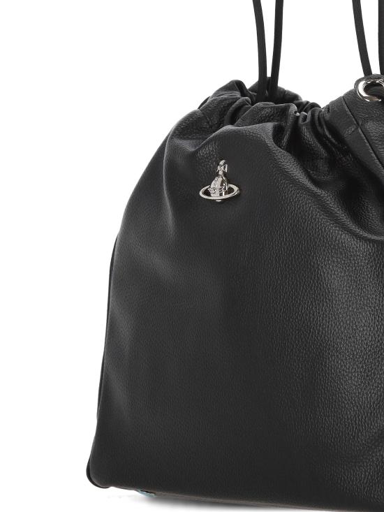 26FW 비비안웨스트우드 그레인 레더 메탈 오르브 토트백 4C020004U S000DN403 Black - VIVIENNE WESTWOOD