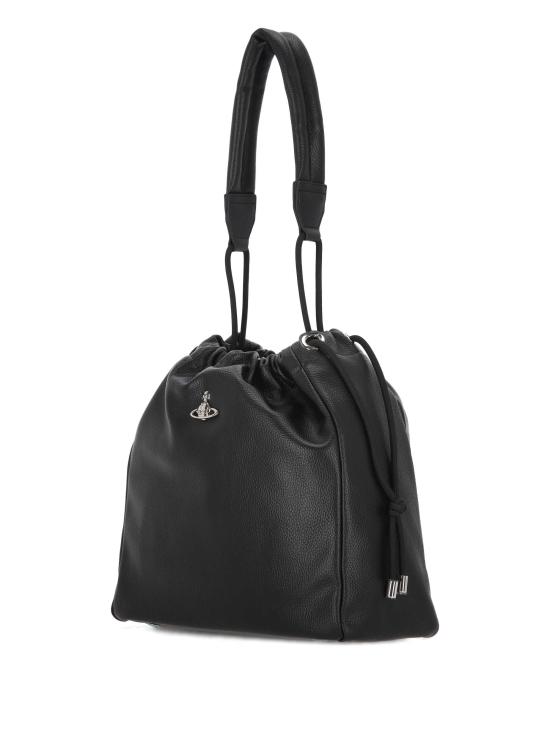 26FW 비비안웨스트우드 그레인 레더 메탈 오르브 토트백 4C020004U S000DN403 Black - VIVIENNE WESTWOOD