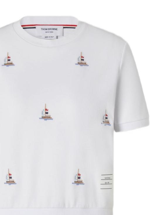 26FW 톰브라운 반팔 티셔츠 FJS229E J0055100 WHITE - THOM BROWNE
