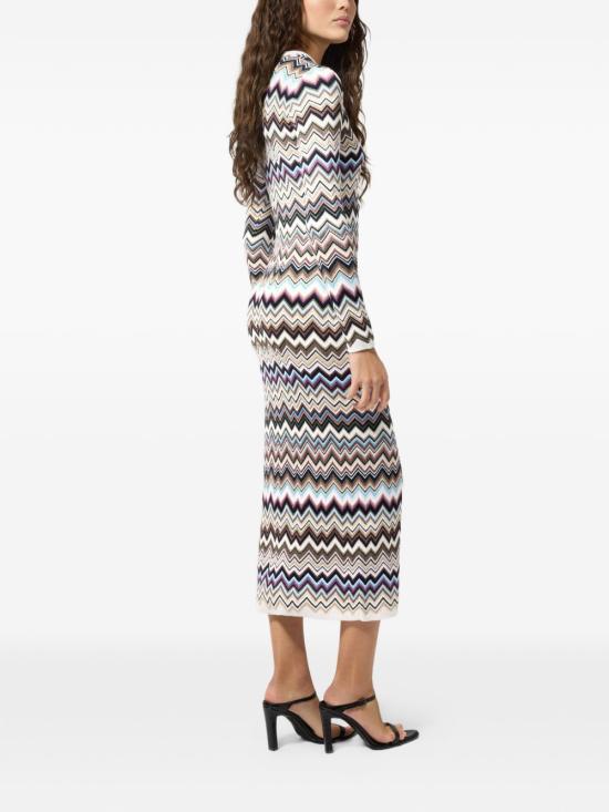 26FW 미소니 미디 원피스 DS26WG28BK01KO SMSPL Multicolore - MISSONI