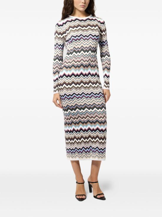 26FW 미소니 미디 원피스 DS26WG28BK01KO SMSPL Multicolore - MISSONI