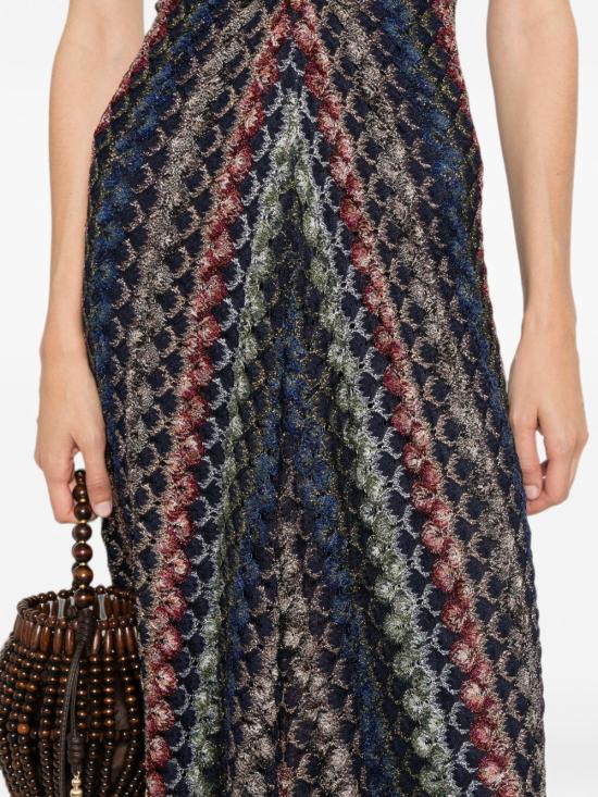 26FW 미소니 미디 원피스 DS26WG2HBR015P SMSPV Multicolore - MISSONI