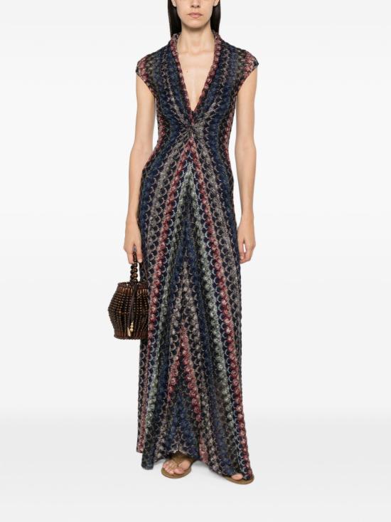 26FW 미소니 미디 원피스 DS26WG2HBR015P SMSPV Multicolore - MISSONI