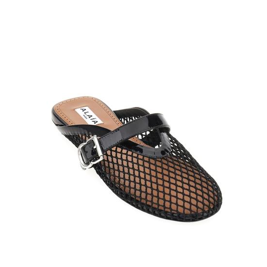26FW 알라이아 플랫 슈즈 AA3A1035A028PATENT Black - ALAIA