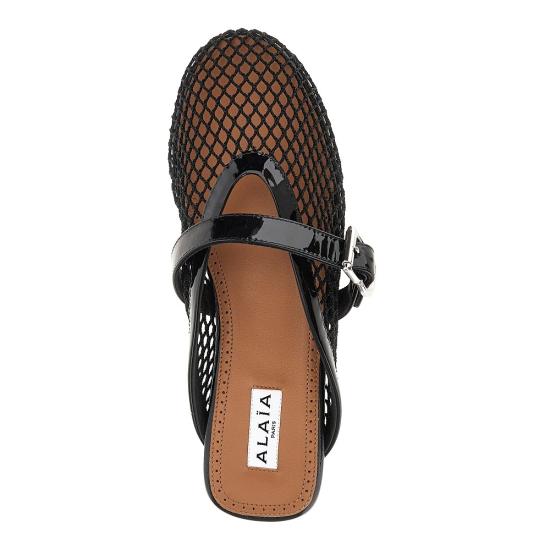 26FW 알라이아 플랫 슈즈 AA3A1035A028PATENT Black - ALAIA