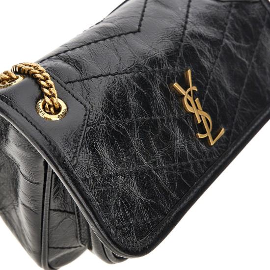 26FW 생로랑 빈티지 레더 니키 미니백 8460870EN07 Black - SAINT LAURENT