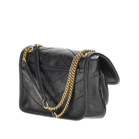 26FW 생로랑 빈티지 레더 니키 미니백 8460870EN07 Black - SAINT LAURENT
