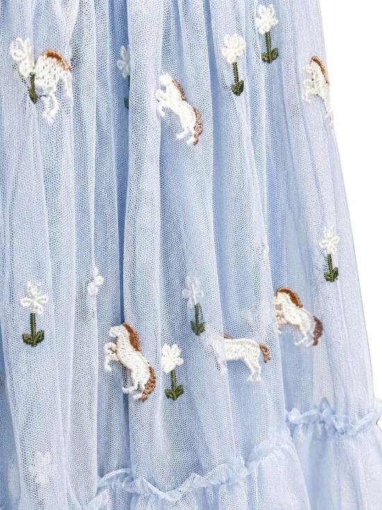 26FW [키즈] 스텔라 맥카트니 스커트 TZ7A74 Z3866 61EEM BLUE FOG EMBROIDERY - STELLA MCCARTNEY