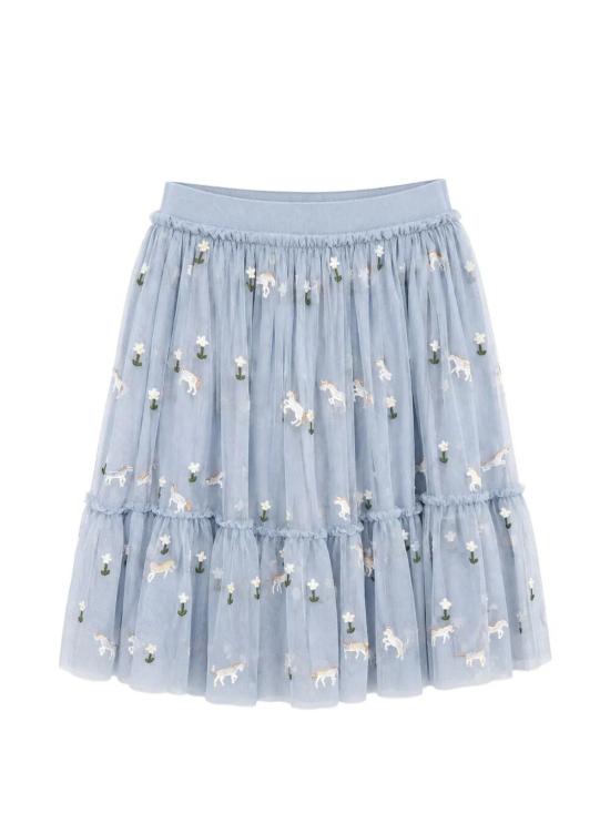 26FW [키즈] 스텔라 맥카트니 스커트 TZ7A74 Z3866 61EEM BLUE FOG EMBROIDERY