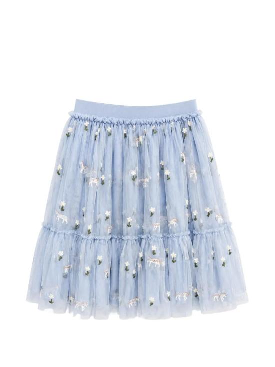 26FW [키즈] 스텔라 맥카트니 스커트 TZ7A74 Z3866 61EEM BLUE FOG EMBROIDERY - STELLA MCCARTNEY