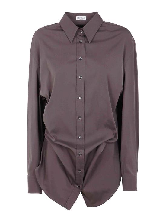 25FW 브루넬로 쿠치넬리 셔츠 M0091ND806C8705 BROWN