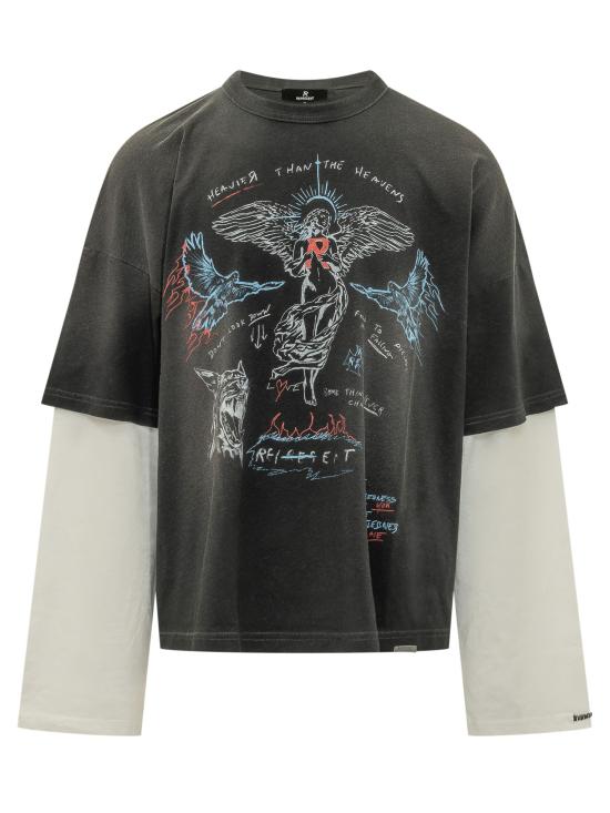 26FW 리프레젠트 반팔 티셔츠 MLM3626 02 WASHED BLACK