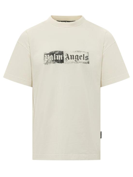 26FW 팜앤젤스 반팔 티셔츠 PAMAA01F26JR05 0310 OFF WHITE BLACK