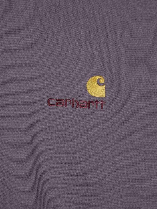 25FW 칼하트 하프 집 아메리칸 스크립트 스웨트셔츠 I02701433CXX Grey - CARHARTT