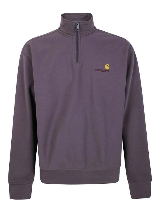 25FW 칼하트 하프 집 아메리칸 스크립트 스웨트셔츠 I02701433CXX Grey