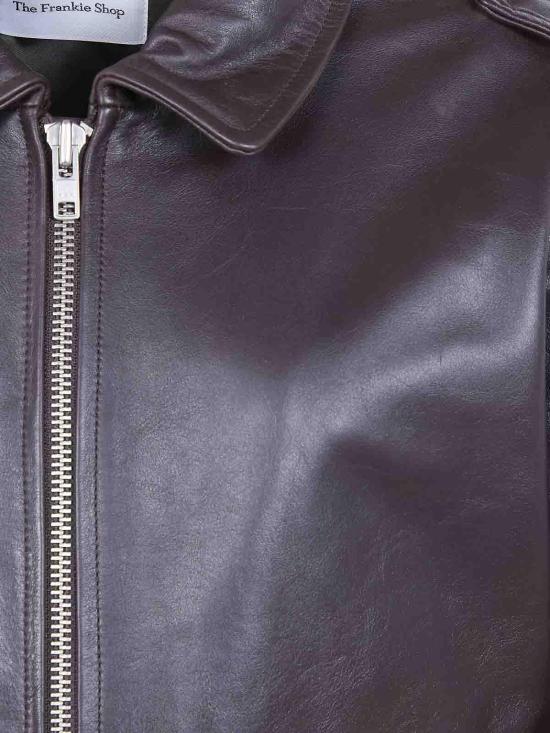 25FW 더프랭키샵 가죽 자켓 VIPERLEATHERJAFS18BROWN - THE FRANKIE SHOP