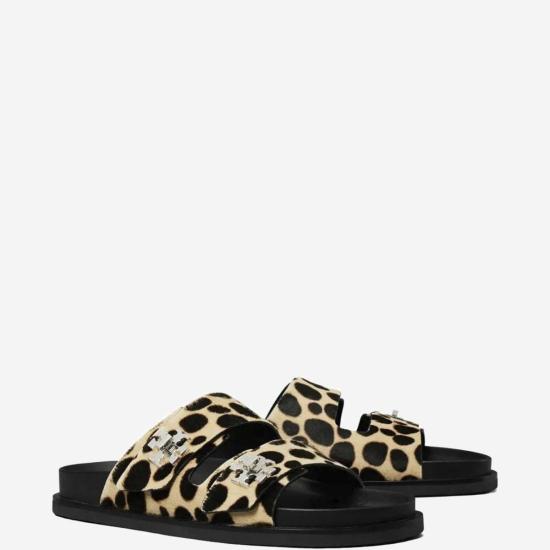  토리버치 뮬/슬리퍼 토리 버치 레오파드 패턴 가죽 슬라이더 샌들 멀티컬러 - TORY BURCH