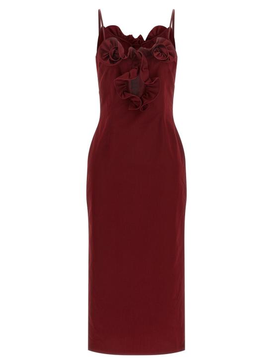 26FW 마그다뷰트림 미디 원피스 653726BORDEAUX