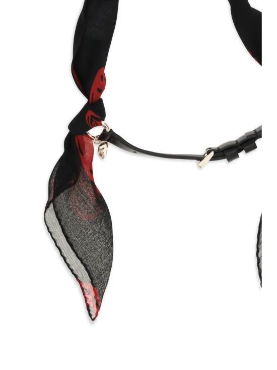  알렉산더 맥퀸 팔찌 더블 랩 스컬 스카프 브레이슬릿 블랙/레드/골드 - ALEXANDER MCQUEEN