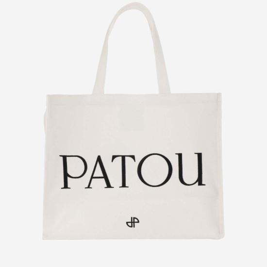  파투 토트백 라지 코튼 캔버스  화이트 - PATOU