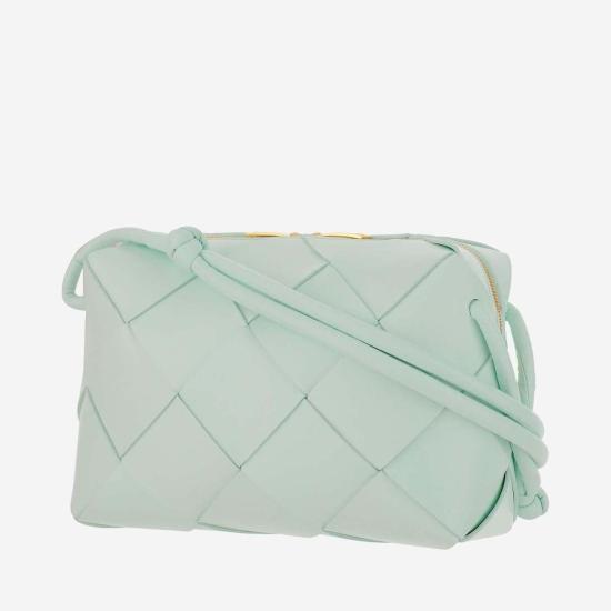  보테가베네타 가방 보테가 베네타 스몰 카세트 카메라 램스킨 숄더백 (틸 색상) - BOTTEGA VENETA